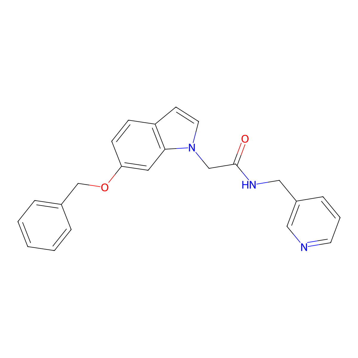 2-[6-(benzyloxy)-1H-indol-1-yl]-N-(pyridin-3-ylmethyl)acetamide molecular structure, CAS 1190243-15-2