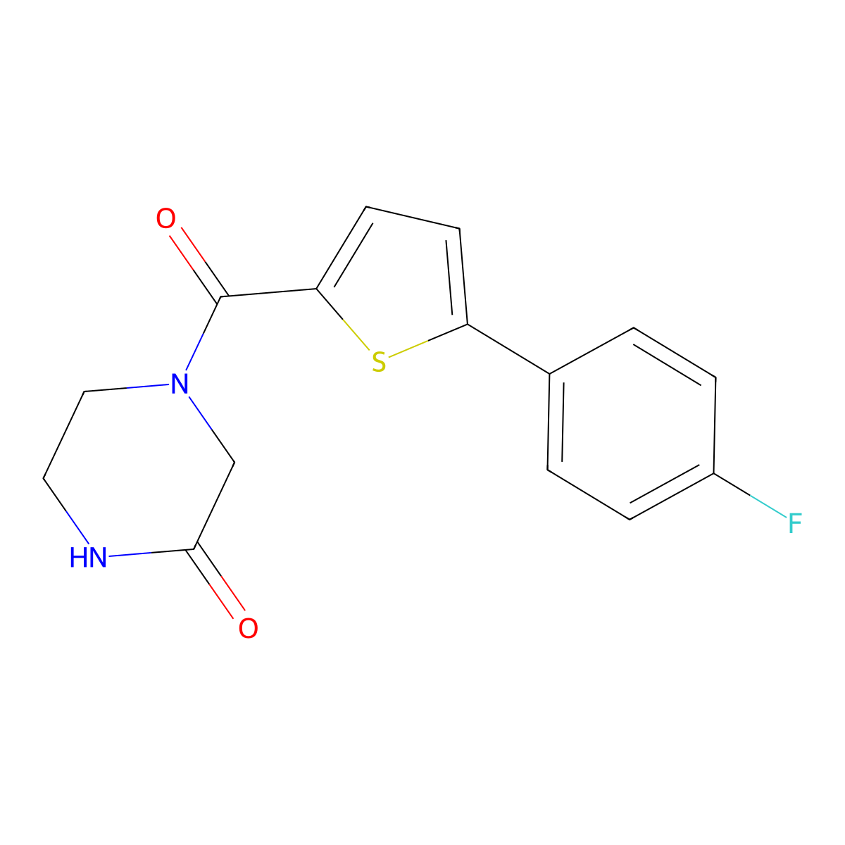 4-[5-(4-Fluorophenyl)thiophene-2-carbonyl]piperazin-2-one molecular structure, CAS 1190243-26-5