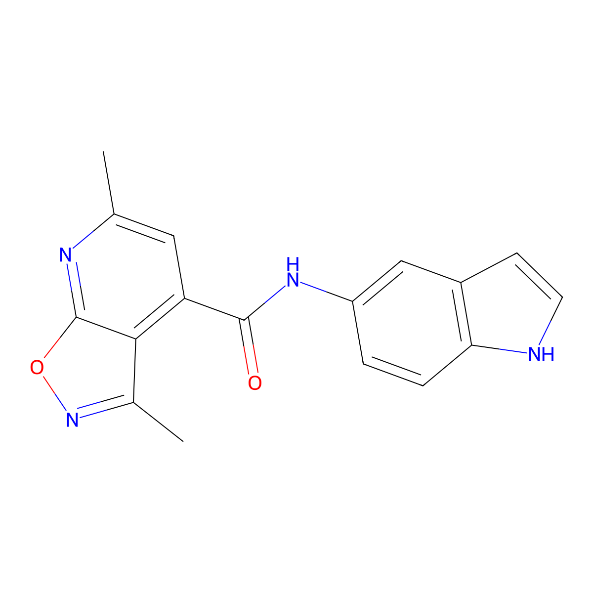 N-(1H-indol-5-yl)-3,6-dimethyl[1,2]oxazolo[5,4-b]pyridine-4-carboxamide molecular structure, CAS 1190243-43-6
