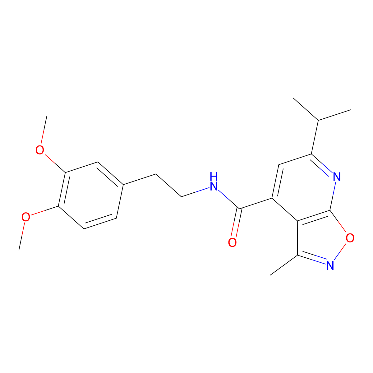 N-[2-(3,4-dimethoxyphenyl)ethyl]-6-isopropyl-3-methylisoxazolo[5,4-b]pyridine-4-carboxamide molecular structure, CAS 1190243-73-2