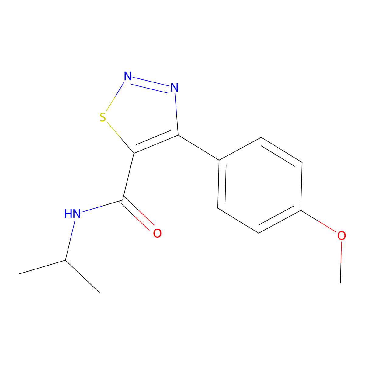 4-(4-methoxyphenyl)-N-(propan-2-yl)-1,2,3-thiadiazole-5-carboxamide molecular structure, CAS 1190243-82-3