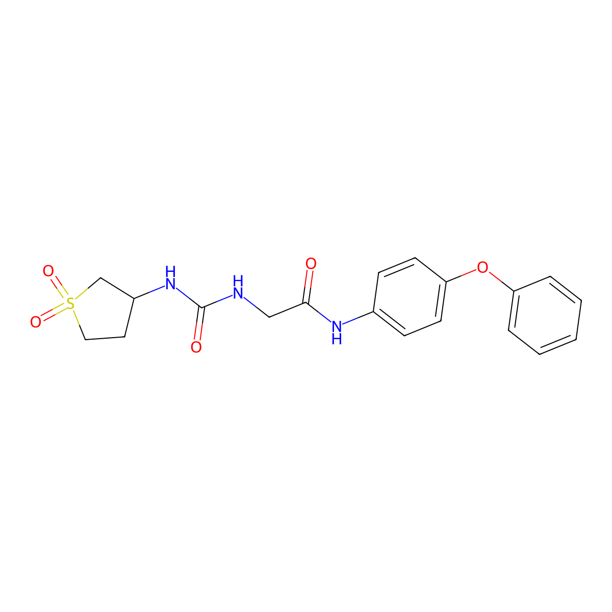 N~2~-[(1,1-dioxidotetrahydrothiophen-3-yl)carbamoyl]-N-(4-phenoxyphenyl)glycinamide molecular structure, CAS 1190243-87-8