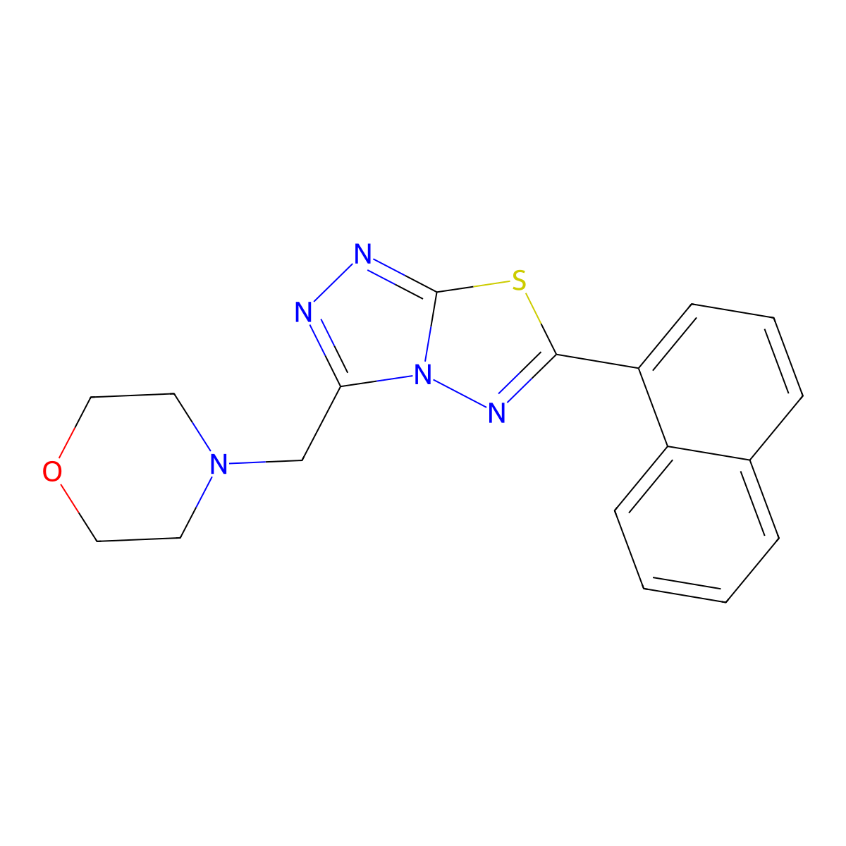 3-(4-Morpholinylmethyl)-6-(1-naphthyl)[1,2,4]triazolo[3,4-b][1,3,4]thiadiazole molecular structure, CAS 1190243-94-7