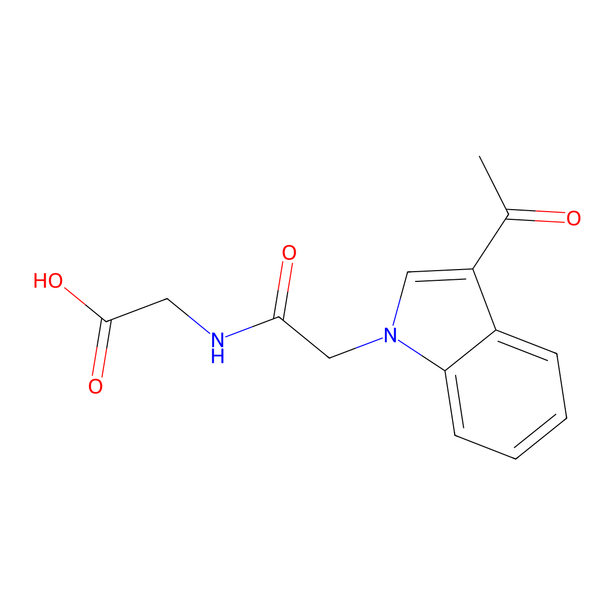 N-[(3-acetyl-1H-indol-1-yl)acetyl]glycine molecular structure, CAS 1190243-97-0