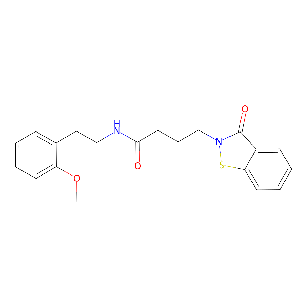 N-[2-(2-methoxyphenyl)ethyl]-4-(3-oxo-1,2-benzothiazol-2(3H)-yl)butanamide molecular structure, CAS 1190244-01-9