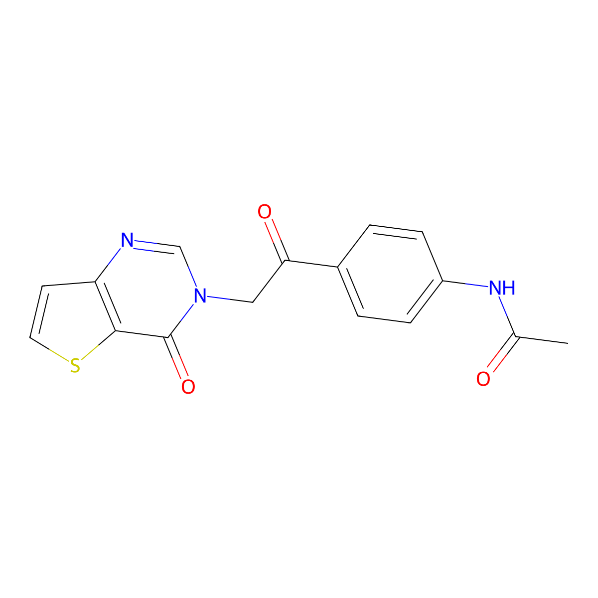 N-{4-[(4-oxothieno[3,2-d]pyrimidin-3(4H)-yl)acetyl]phenyl}acetamide molecular structure, CAS 1190244-07-5