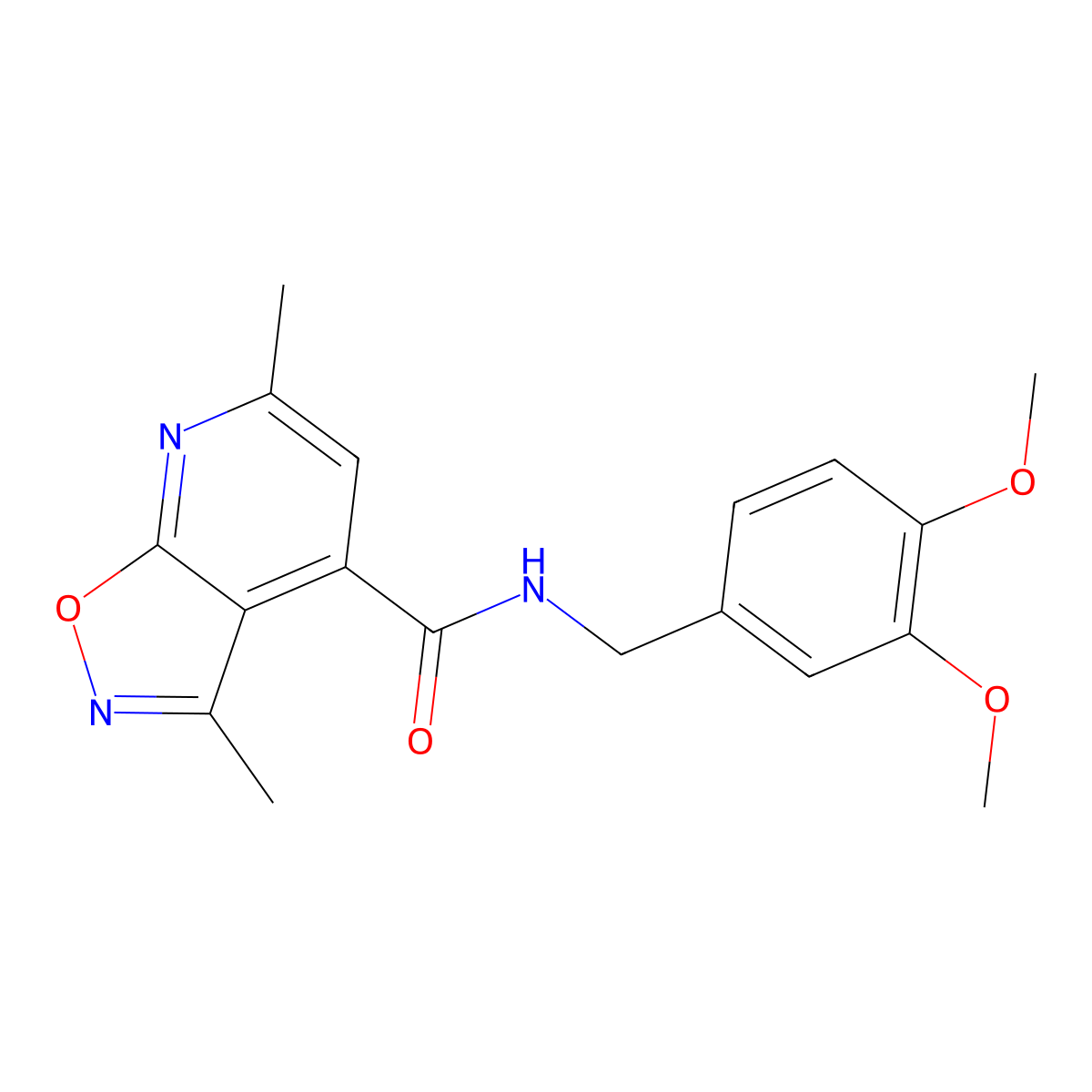 N-(3,4-dimethoxybenzyl)-3,6-dimethylisoxazolo[5,4-b]pyridine-4-carboxamide molecular structure, CAS 1190244-31-5