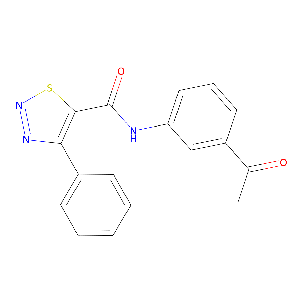N-(3-acetylphenyl)-4-phenyl-1,2,3-thiadiazole-5-carboxamide molecular structure, CAS 1190244-39-3