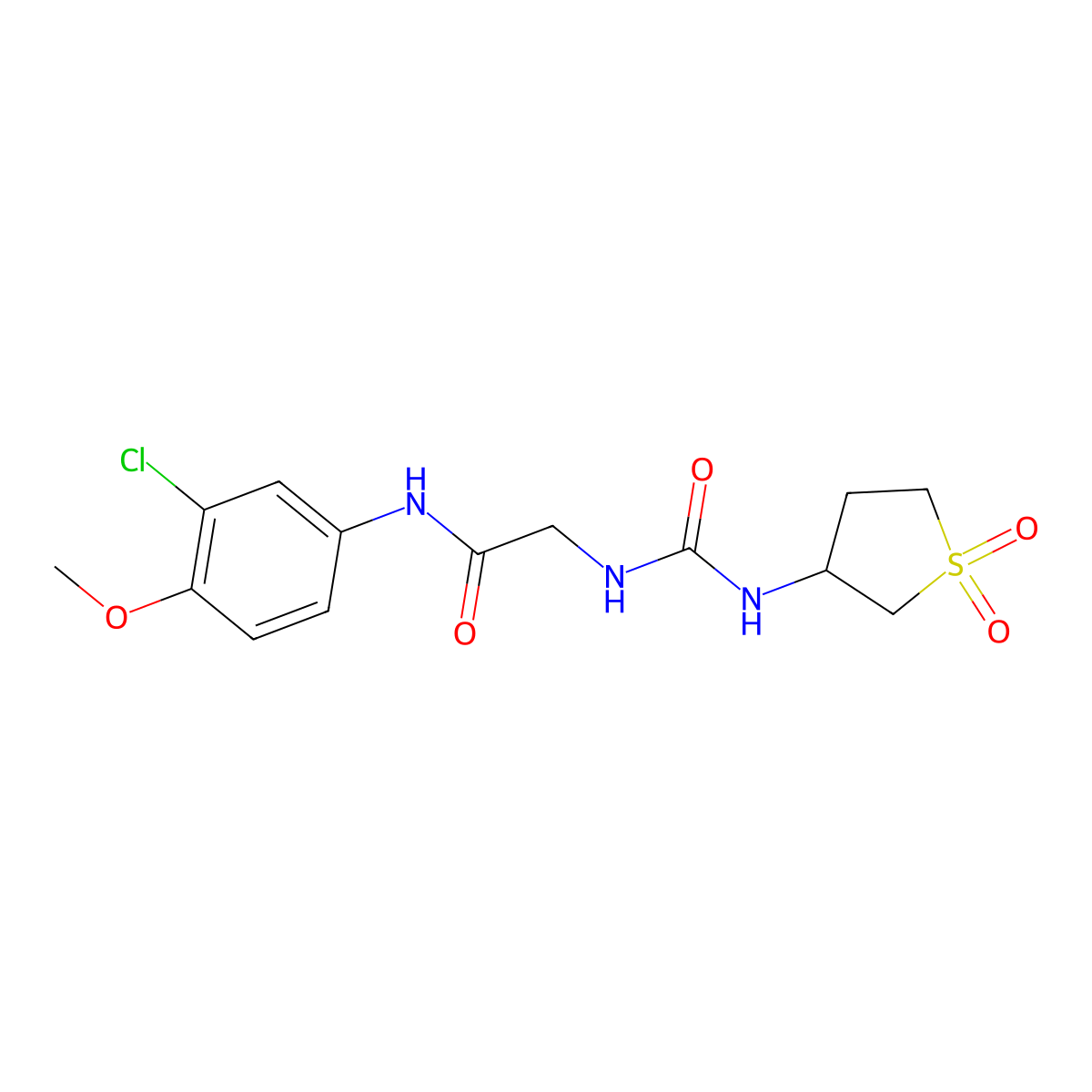 N-(3-chloro-4-methoxyphenyl)-N~2~-[(1,1-dioxidotetrahydrothiophen-3-yl)carbamoyl]glycinamide molecular structure, CAS 1190244-53-1