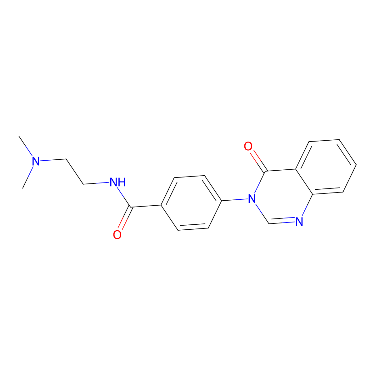 N-[2-(dimethylamino)ethyl]-4-(4-oxoquinazolin-3(4H)-yl)benzamide molecular structure, CAS 1190244-66-6