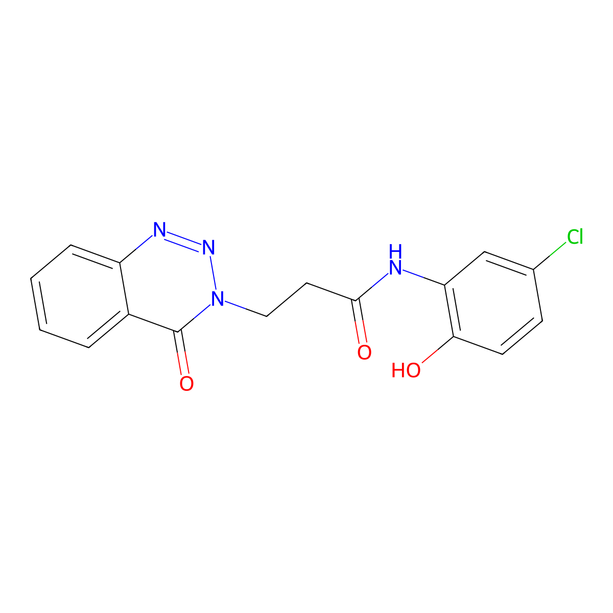 N-(5-chloro-2-hydroxyphenyl)-3-(4-oxo-1,2,3-benzotriazin-3(4H)-yl)propanamide molecular structure, CAS 1190244-93-9