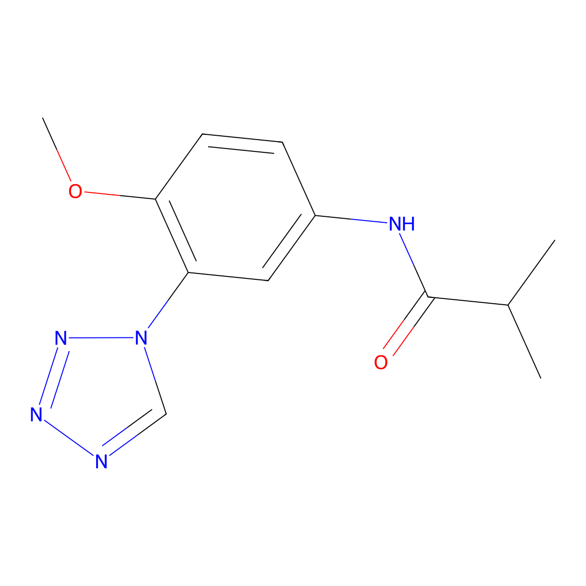 N-[4-methoxy-3-(1H-tetrazol-1-yl)phenyl]-2-methylpropanamide molecular structure, CAS 1190245-06-7