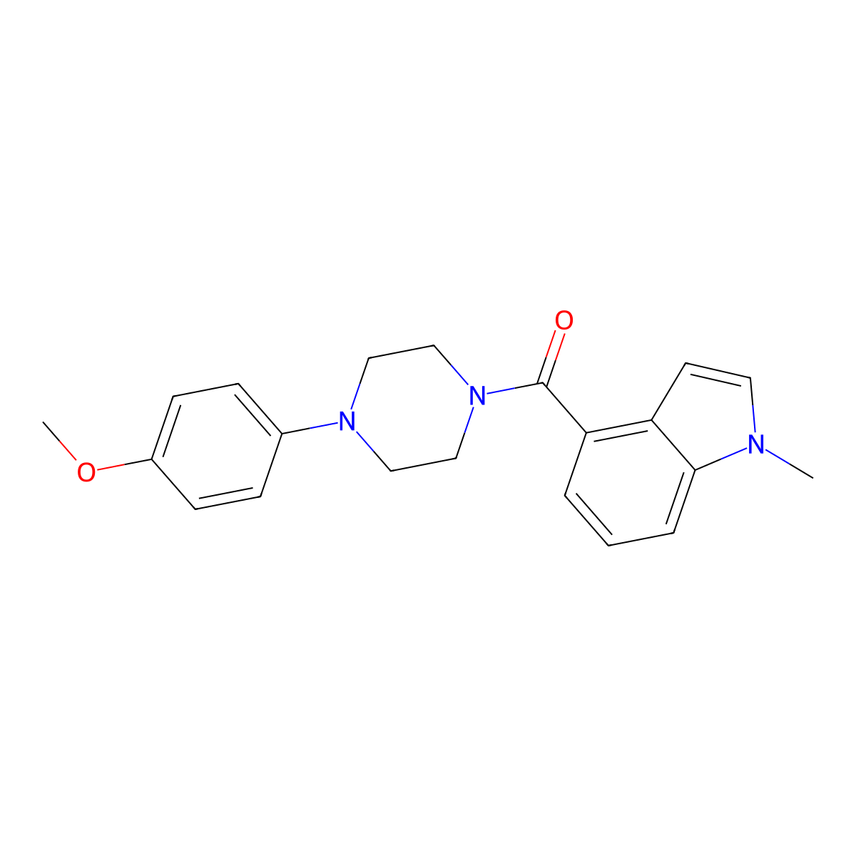 [4-(4-methoxyphenyl)piperazin-1-yl](1-methyl-1H-indol-4-yl)methanone molecular structure, CAS 1190245-42-1