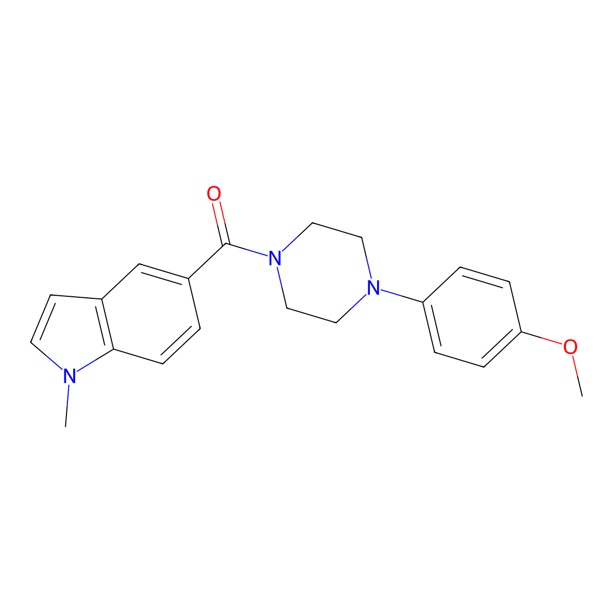 [4-(4-methoxyphenyl)piperazin-1-yl](1-methyl-1H-indol-5-yl)methanone molecular structure, CAS 1190245-54-5