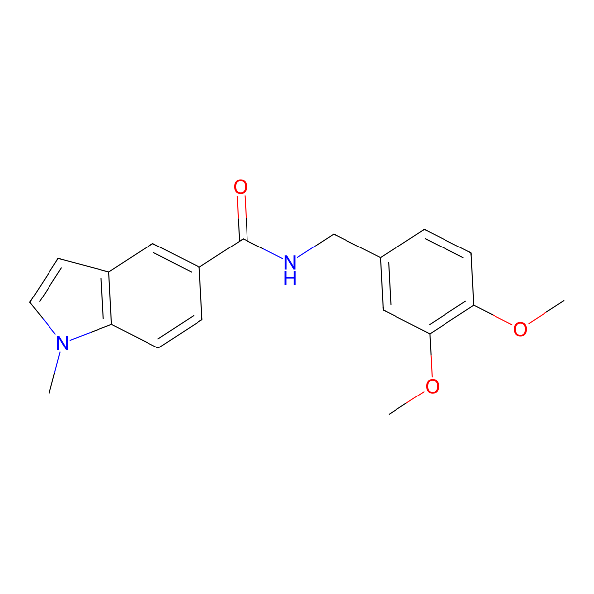 N-(3,4-dimethoxybenzyl)-1-methyl-1H-indole-5-carboxamide molecular structure, CAS 1190245-62-5