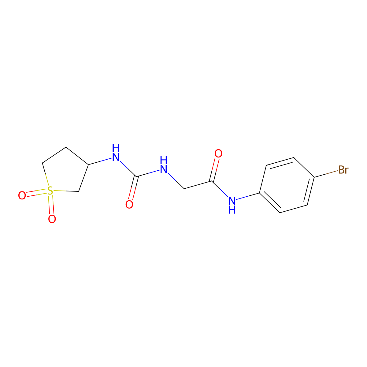 N-(4-bromophenyl)-N~2~-[(1,1-dioxidotetrahydrothiophen-3-yl)carbamoyl]glycinamide molecular structure, CAS 1190246-25-3