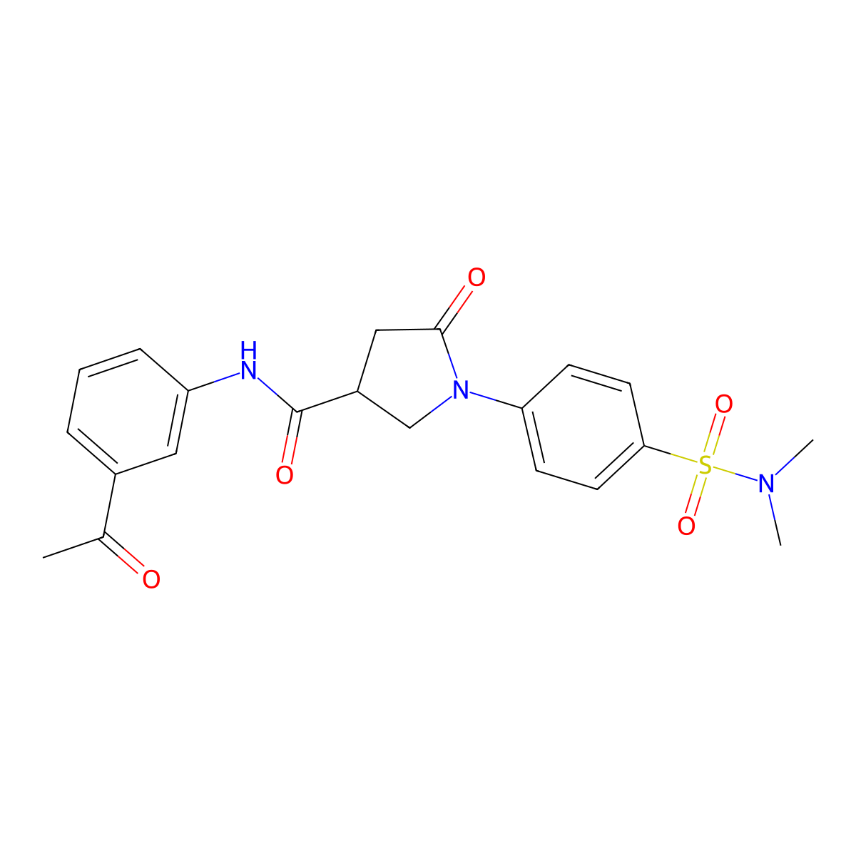 N-(3-acetylphenyl)-1-[4-(dimethylsulfamoyl)phenyl]-5-oxopyrrolidine-3-carboxamide molecular structure, CAS 1190246-41-3
