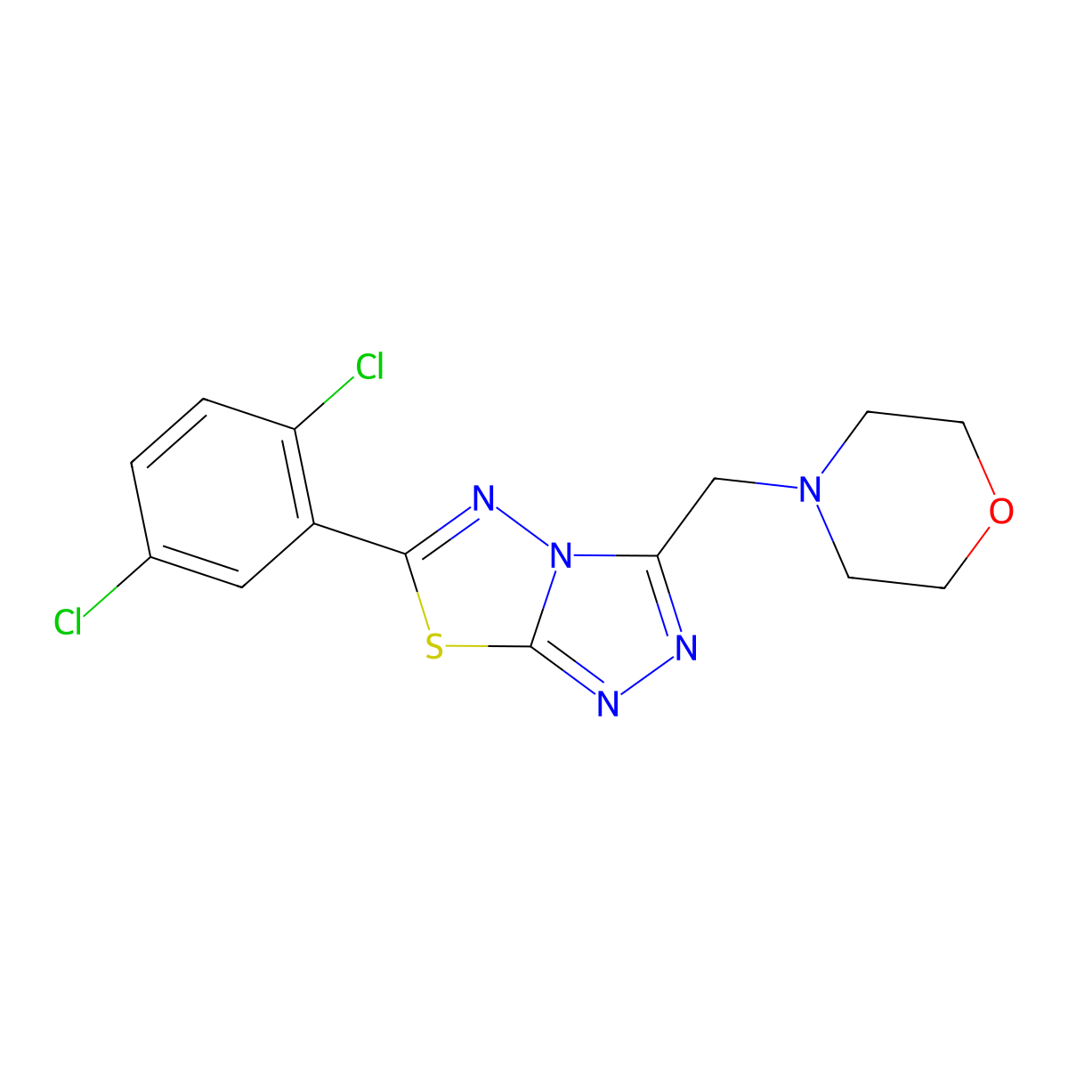 6-(2,5-Dichlorophenyl)-3-(4-morpholinylmethyl)[1,2,4]triazolo[3,4-b][1,3,4]thiadiazole molecular structure, CAS 1190246-51-5
