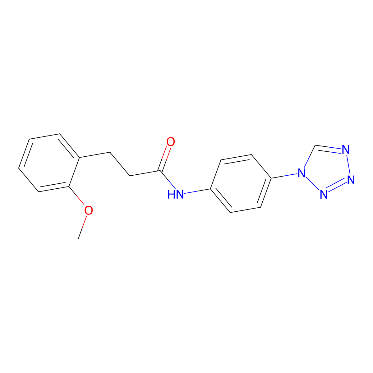 3-(2-methoxyphenyl)-N-[4-(1H-tetrazol-1-yl)phenyl]propanamide molecular structure, CAS 1190246-64-0