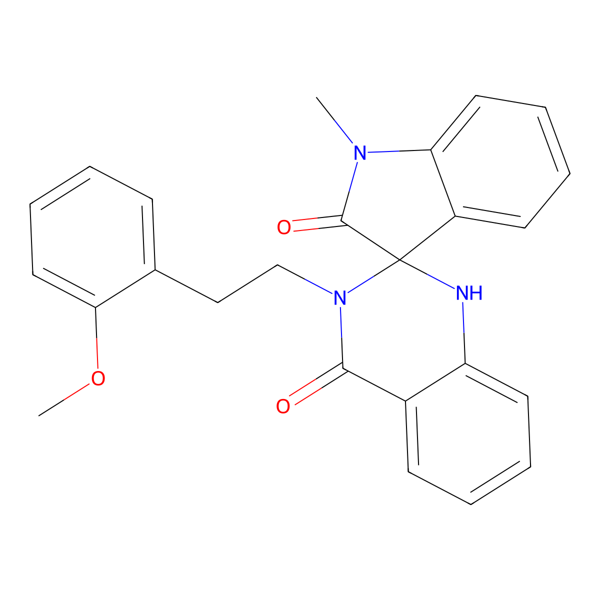 3'-[2-(2-methoxyphenyl)ethyl]-1-methyl-1'H-spiro[indole-3,2'-quinazoline]-2,4'(1H,3'H)-dione molecular structure, CAS 1190246-65-1