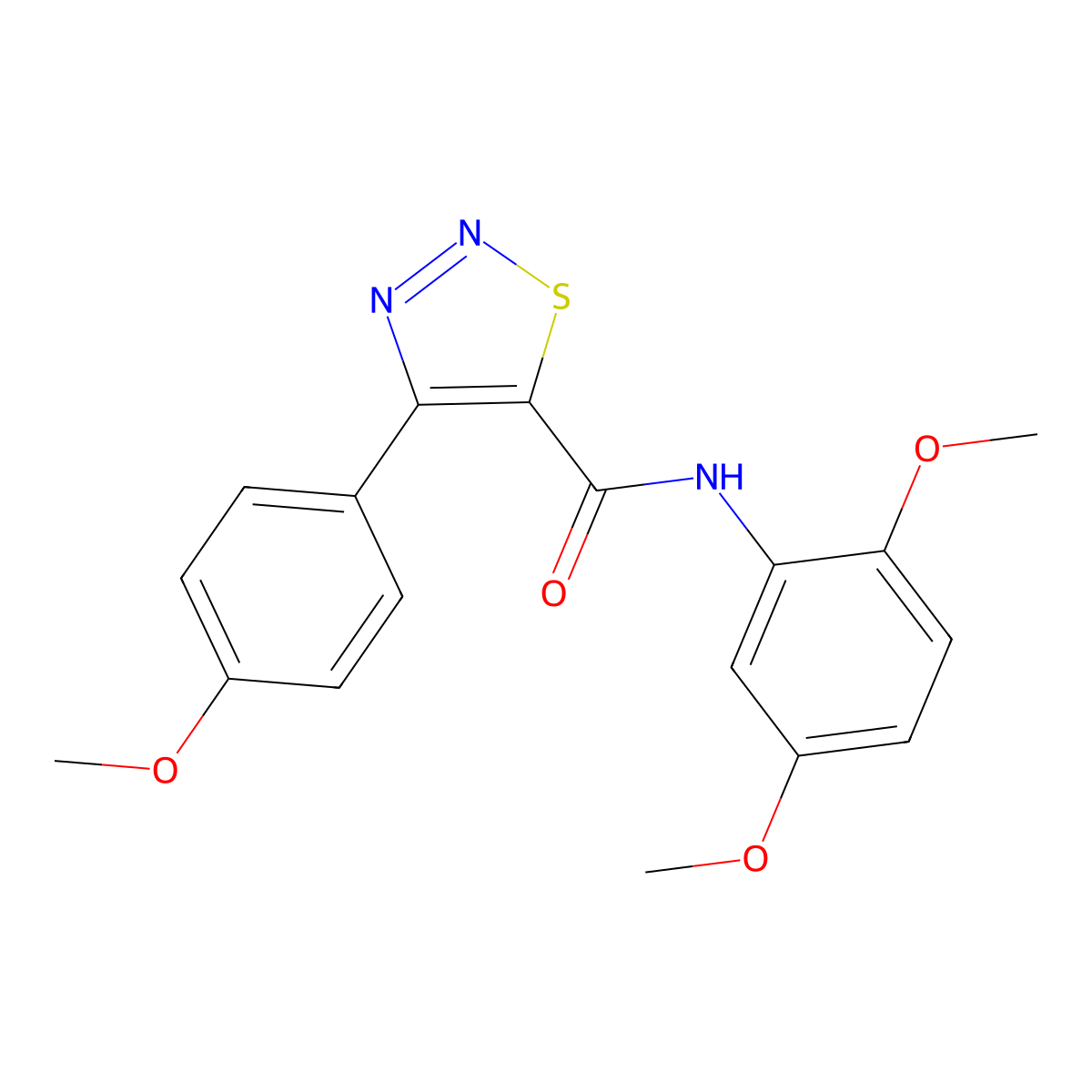 N-(2,5-dimethoxyphenyl)-4-(4-methoxyphenyl)-1,2,3-thiadiazole-5-carboxamide molecular structure, CAS 1190246-77-5