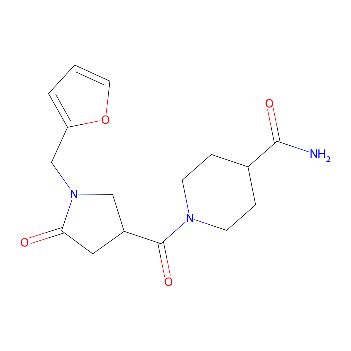 1-{[1-(Furan-2-ylmethyl)-5-oxopyrrolidin-3-yl]carbonyl}piperidine-4-carboxamide molecular structure, CAS 1190247-03-0