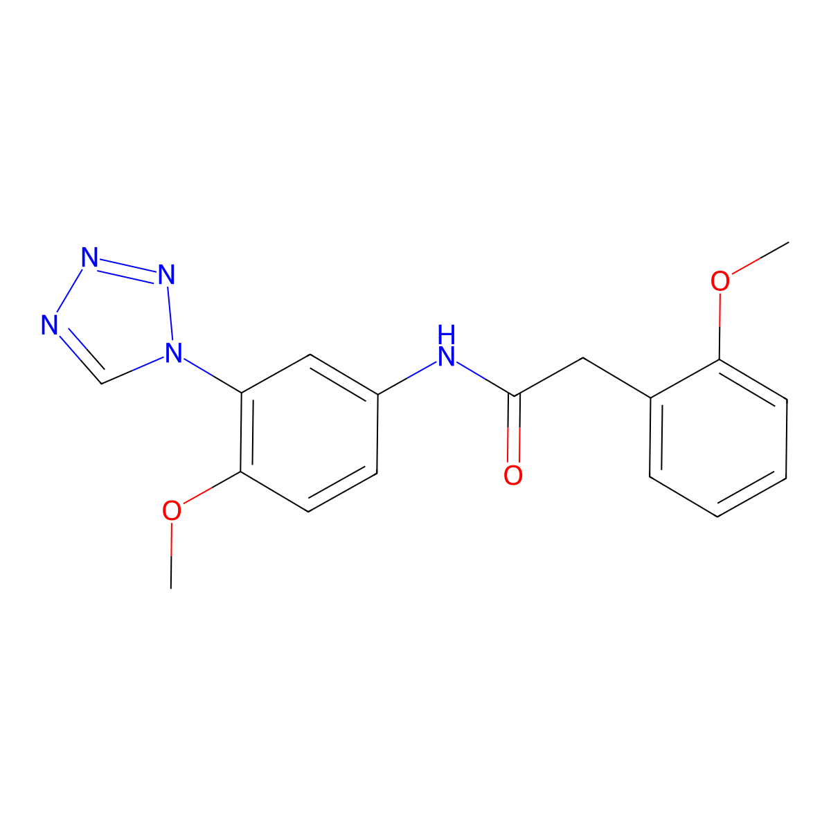 2-(2-methoxyphenyl)-N-[4-methoxy-3-(1H-tetrazol-1-yl)phenyl]acetamide molecular structure, CAS 1190247-21-2