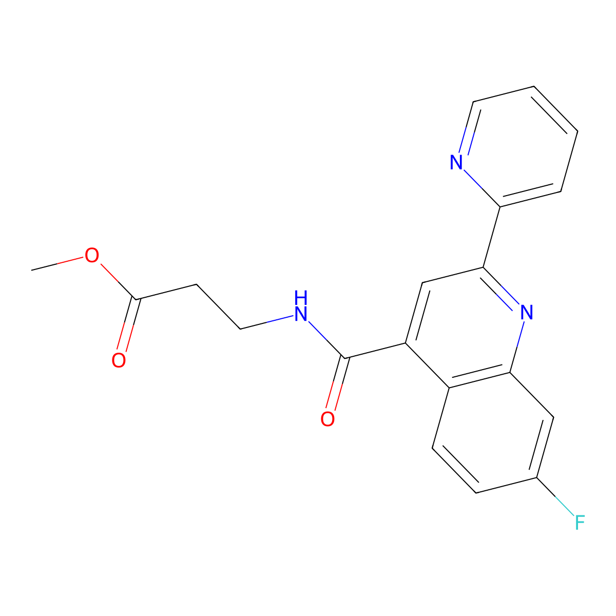 methyl N-{[7-fluoro-2-(pyridin-2-yl)quinolin-4-yl]carbonyl}-beta-alaninate molecular structure, CAS 1190247-38-1