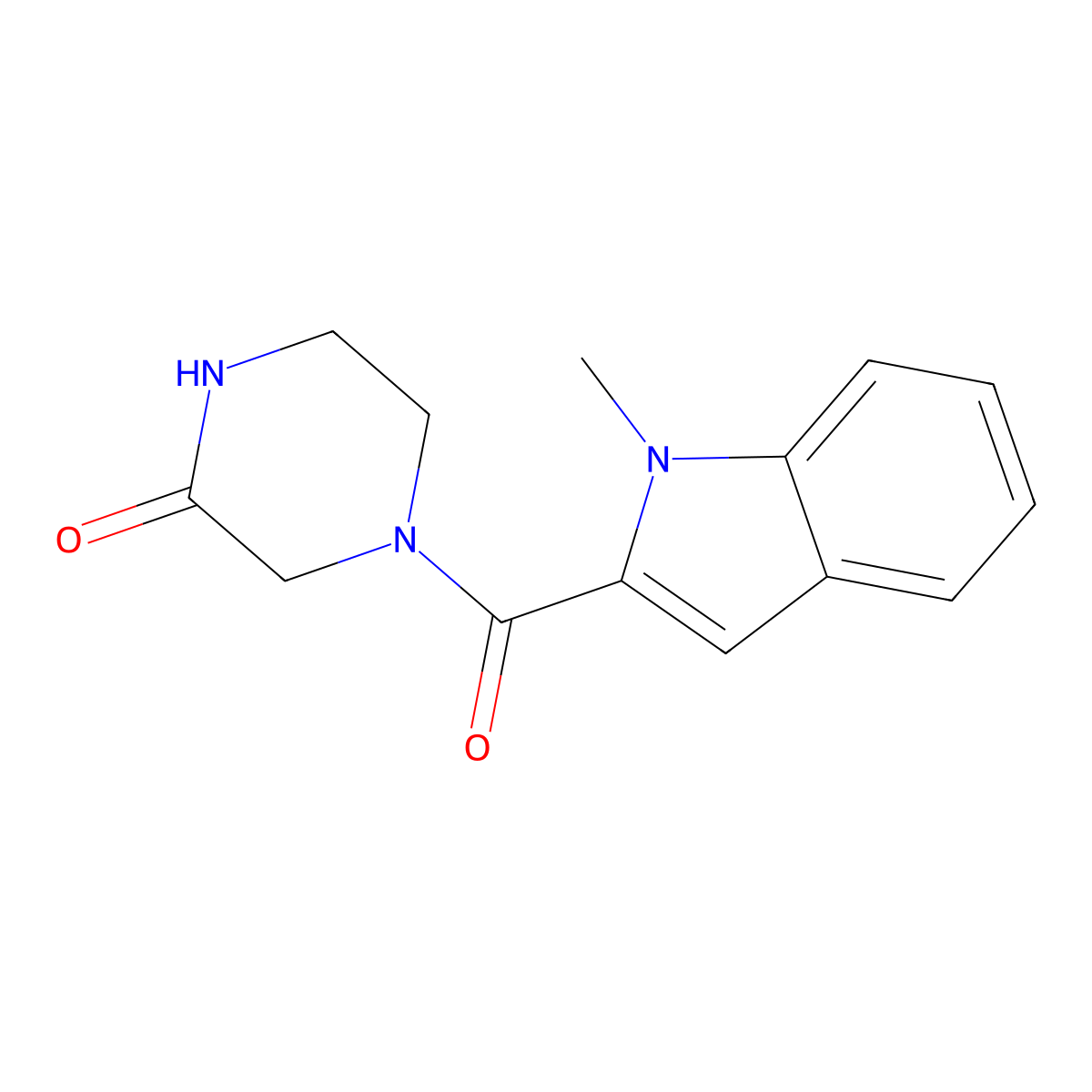 4-[(1-methyl-1H-indol-2-yl)carbonyl]piperazin-2-one molecular structure, CAS 1190247-40-5