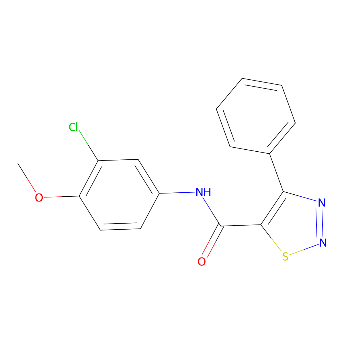 N-(3-chloro-4-methoxyphenyl)-4-phenyl-1,2,3-thiadiazole-5-carboxamide molecular structure, CAS 1190247-54-1