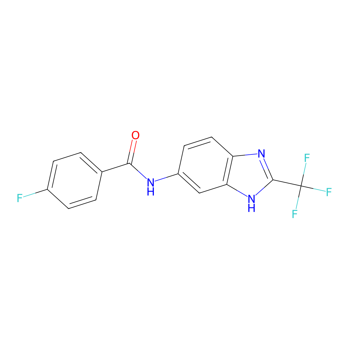 4-fluoro-N-[2-(trifluoromethyl)-1H-benzimidazol-5-yl]benzamide molecular structure, CAS 1190247-57-4