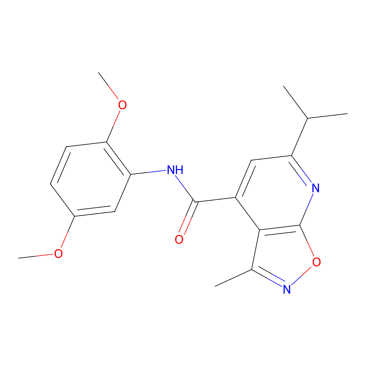 N-(2,5-dimethoxyphenyl)-3-methyl-6-(propan-2-yl)[1,2]oxazolo[5,4-b]pyridine-4-carboxamide molecular structure, CAS 1190247-72-3