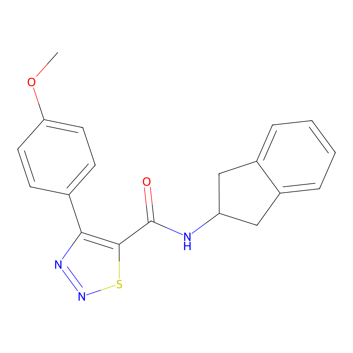 N-(2,3-dihydro-1H-inden-2-yl)-4-(4-methoxyphenyl)-1,2,3-thiadiazole-5-carboxamide molecular structure, CAS 1190247-76-7