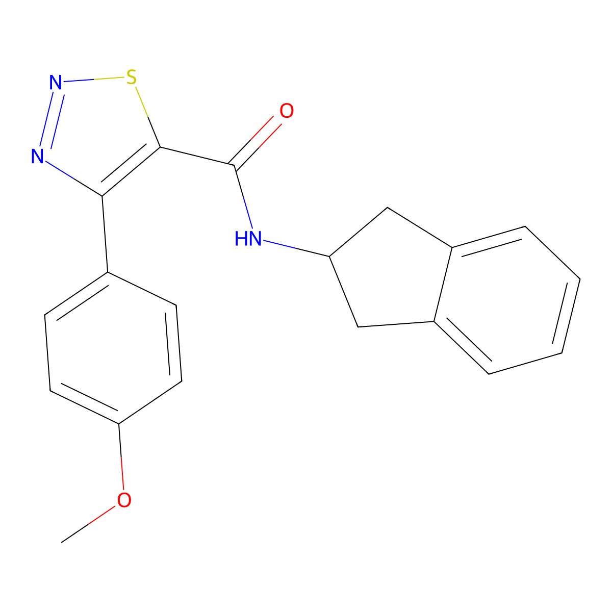 N-(2,3-dihydro-1H-inden-2-yl)-4-(4-methoxyphenyl)-1,2,3-thiadiazole-5-carboxamide molecular structure, CAS 1190247-76-7