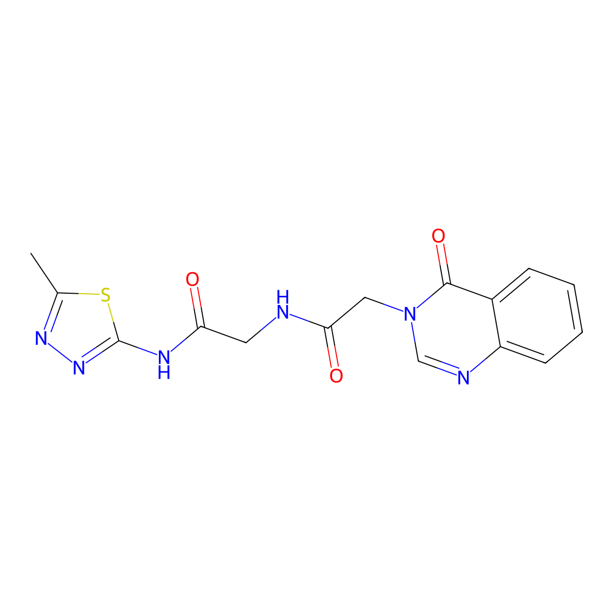 N-(5-methyl-1,3,4-thiadiazol-2-yl)-N~2~-[(4-oxoquinazolin-3(4H)-yl)acetyl]glycinamide molecular structure, CAS 1190247-87-0