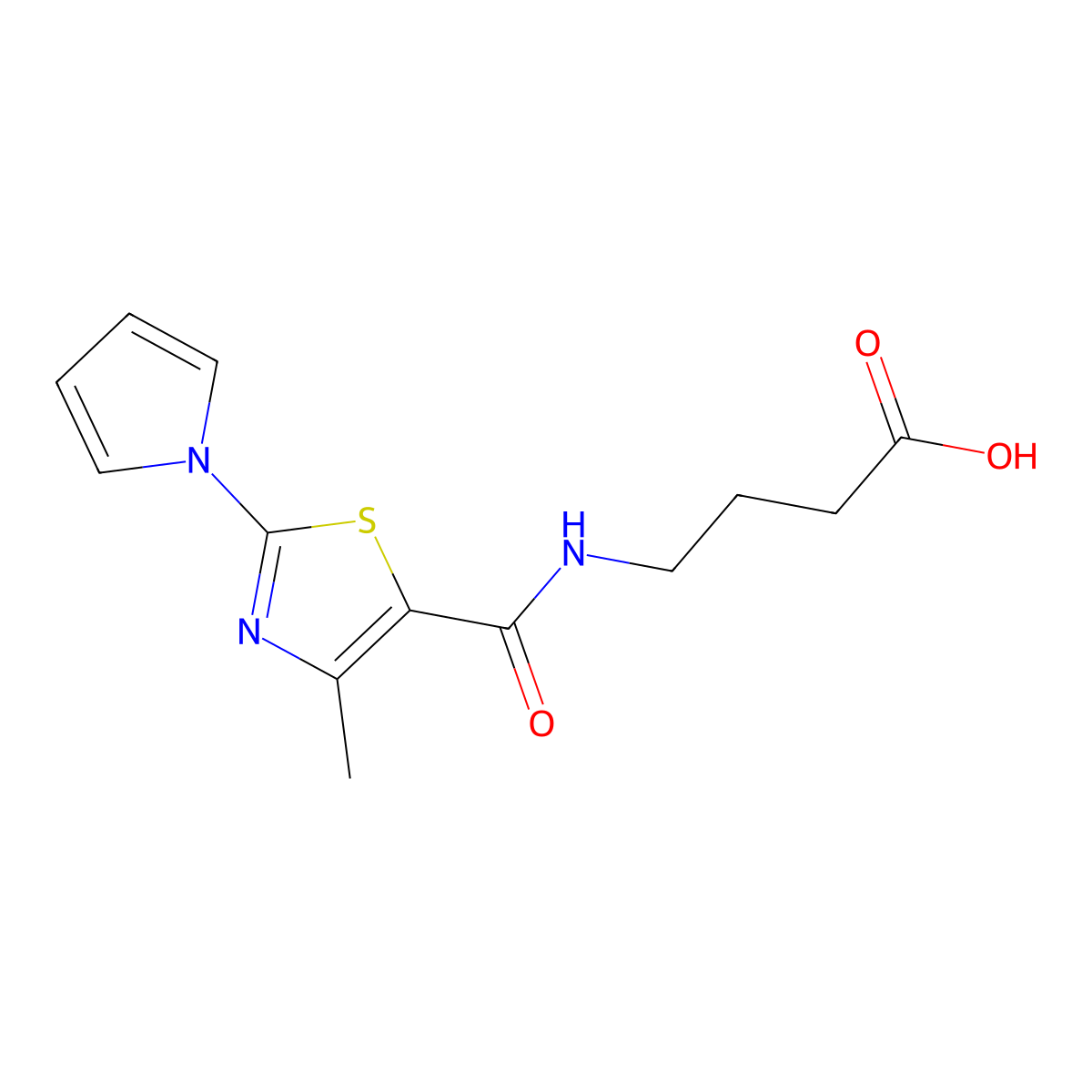 4-({[4-methyl-2-(1H-pyrrol-1-yl)-1,3-thiazol-5-yl]carbonyl}amino)butanoic acid molecular structure, CAS 1190247-95-0