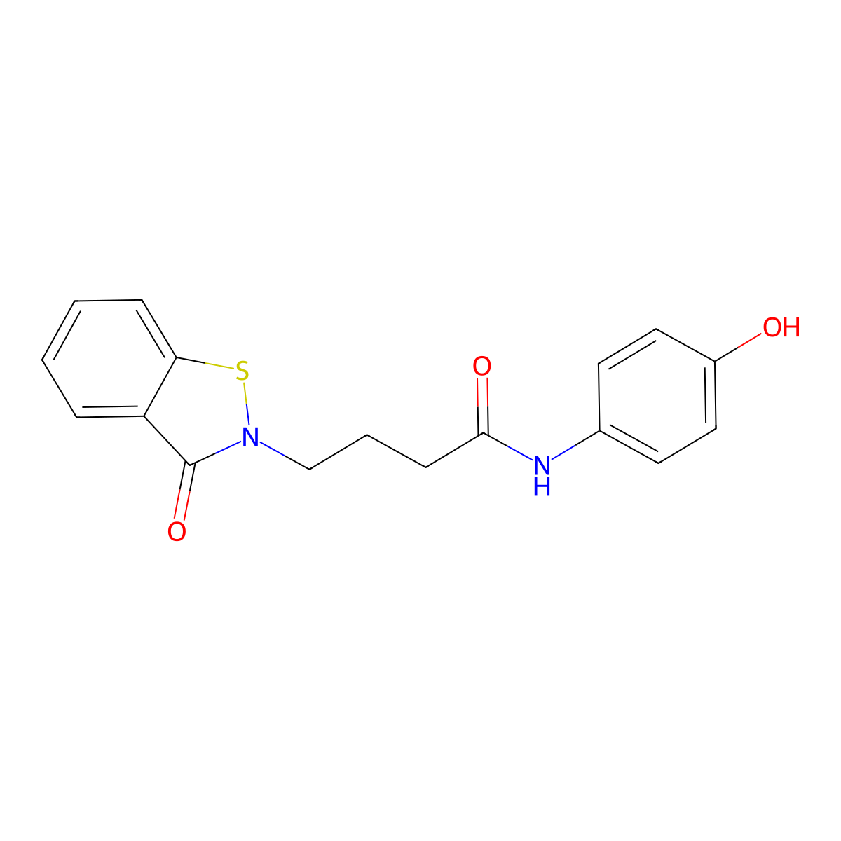 N-(4-hydroxyphenyl)-4-(3-oxo-1,2-benzothiazol-2(3H)-yl)butanamide molecular structure, CAS 1190248-04-4