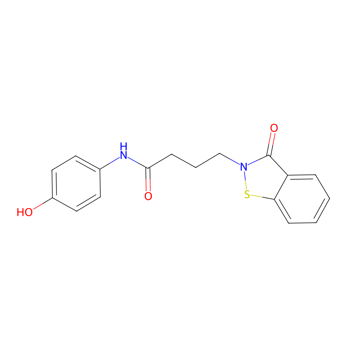 N-(4-hydroxyphenyl)-4-(3-oxo-1,2-benzothiazol-2(3H)-yl)butanamide molecular structure, CAS 1190248-04-4