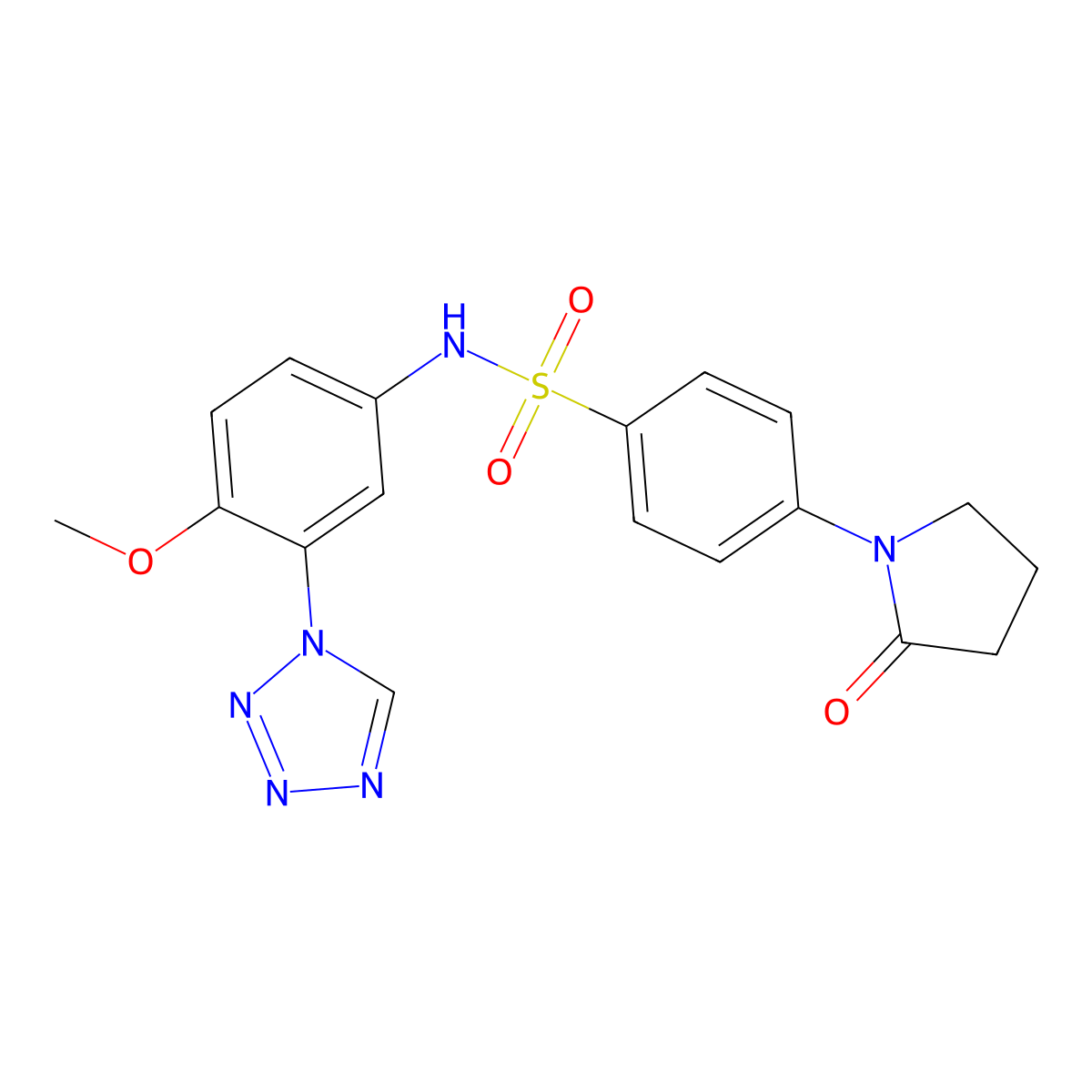 N-[4-methoxy-3-(1H-tetrazol-1-yl)phenyl]-4-(2-oxopyrrolidin-1-yl)benzenesulfonamide molecular structure, CAS 1190248-12-4