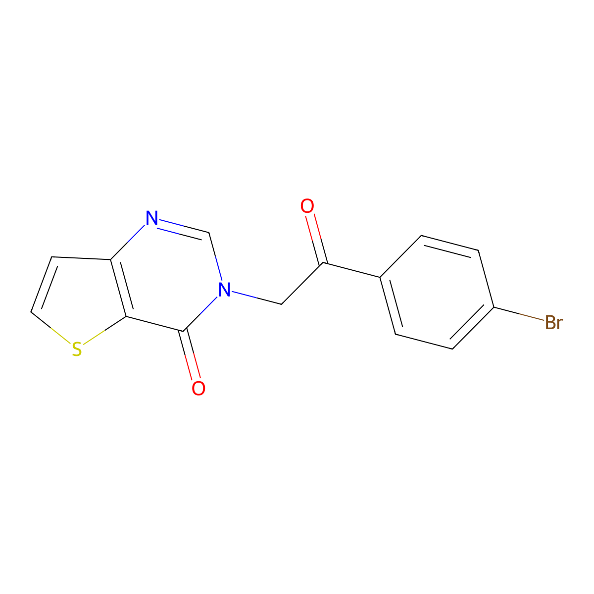 3-[2-(4-bromophenyl)-2-oxoethyl]thieno[3,2-d]pyrimidin-4(3H)-one molecular structure, CAS 1190248-19-1