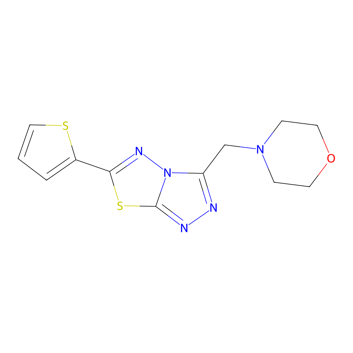 3-(4-Morpholinylmethyl)-6-(2-thienyl)[1,2,4]triazolo[3,4-b][1,3,4]thiadiazole molecular structure, CAS 1190248-28-2