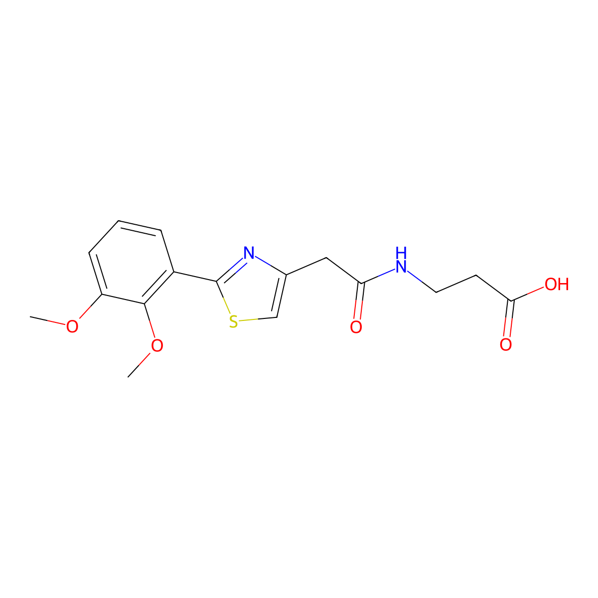 N-{[2-(2,3-dimethoxyphenyl)-1,3-thiazol-4-yl]acetyl}-beta-alanine molecular structure, CAS 1190248-50-0