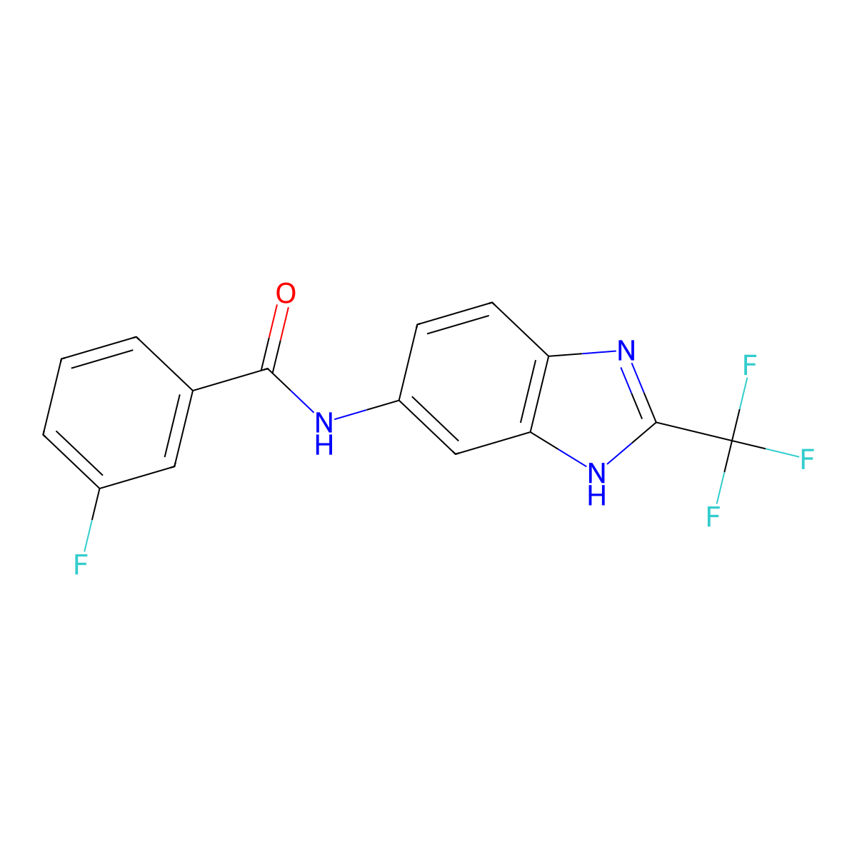 3-fluoro-N-[2-(trifluoromethyl)-1H-benzimidazol-5-yl]benzamide molecular structure, CAS 1190248-61-3