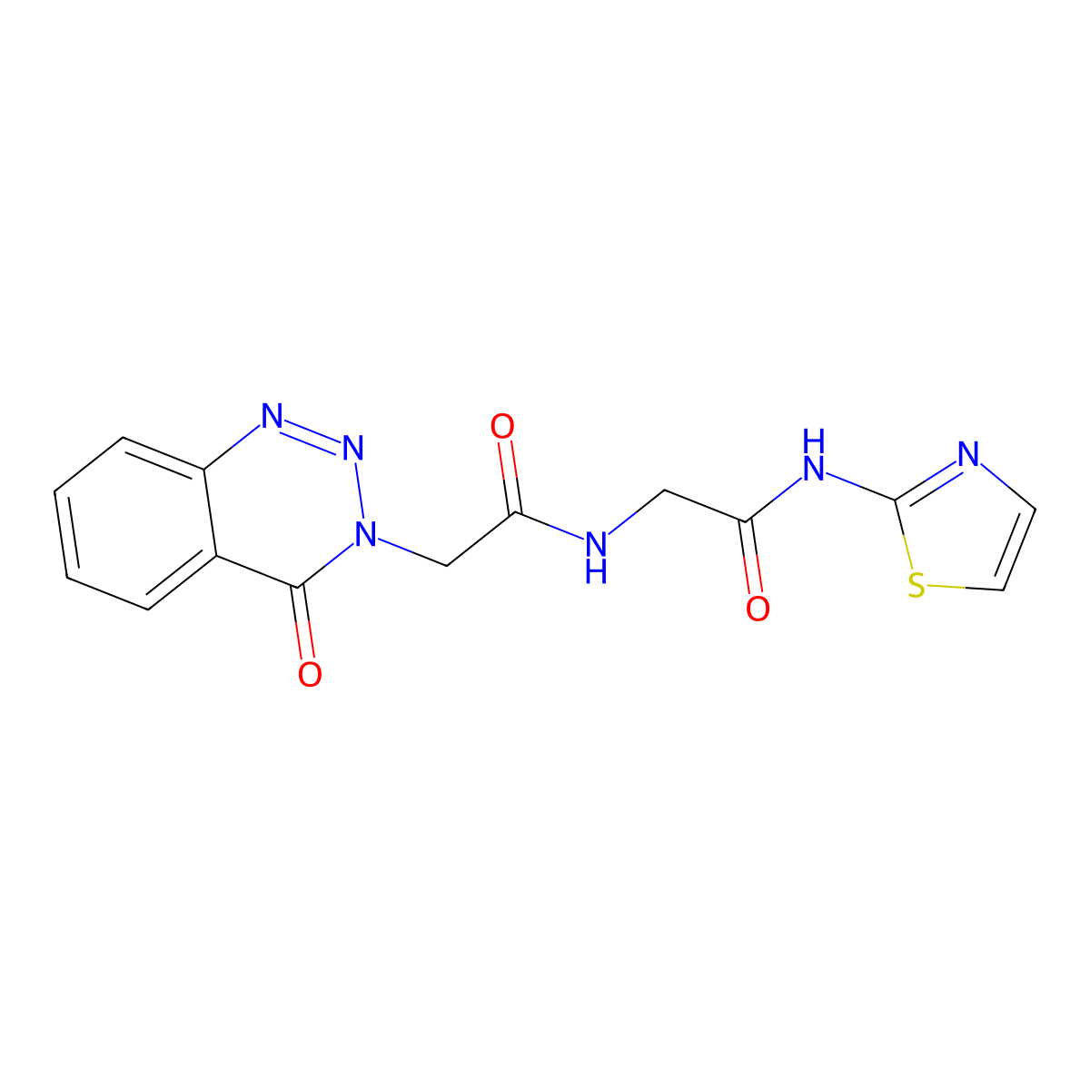 N~2~-[(4-oxo-1,2,3-benzotriazin-3(4H)-yl)acetyl]-N-1,3-thiazol-2-ylglycinamide molecular structure, CAS 1190248-71-5