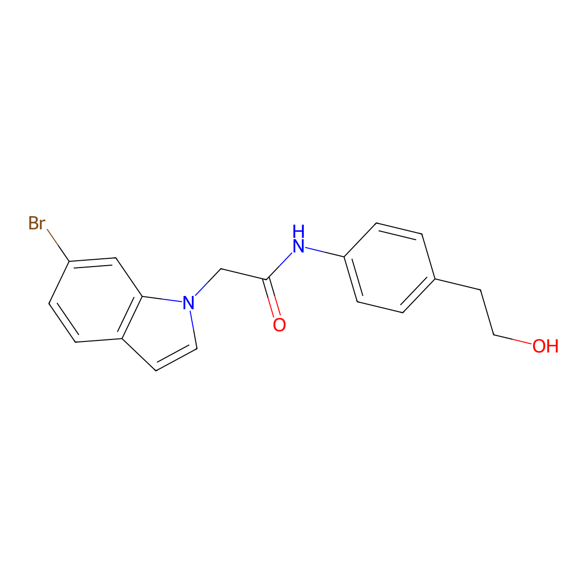 2-(6-bromo-1H-indol-1-yl)-N-[4-(2-hydroxyethyl)phenyl]acetamide molecular structure, CAS 1190248-75-9