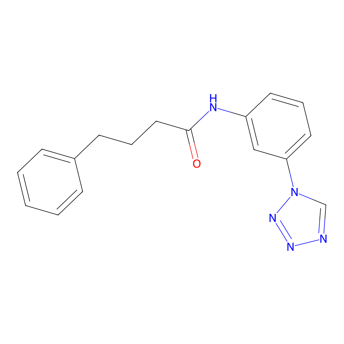 4-phenyl-N-[3-(1H-tetrazol-1-yl)phenyl]butanamide molecular structure, CAS 1190248-84-0