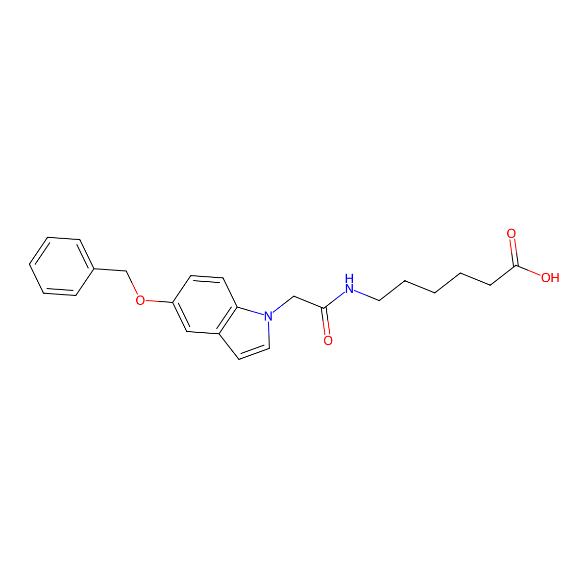 6-({[5-(benzyloxy)-1H-indol-1-yl]acetyl}amino)hexanoic acid molecular structure, CAS 1190249-10-5