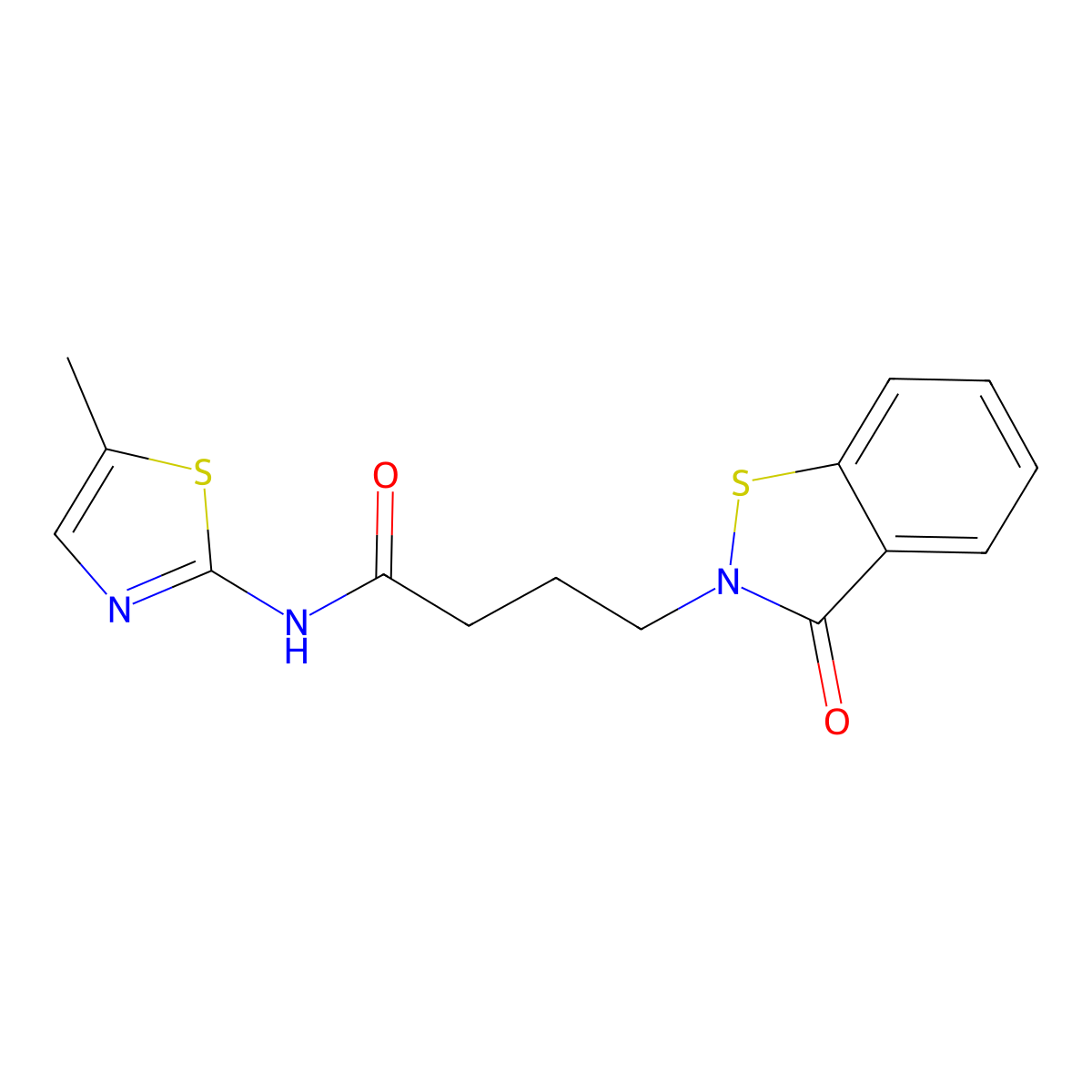 N-(5-methyl-1,3-thiazol-2-yl)-4-(3-oxo-1,2-benzothiazol-2(3H)-yl)butanamide molecular structure, CAS 1190249-14-9