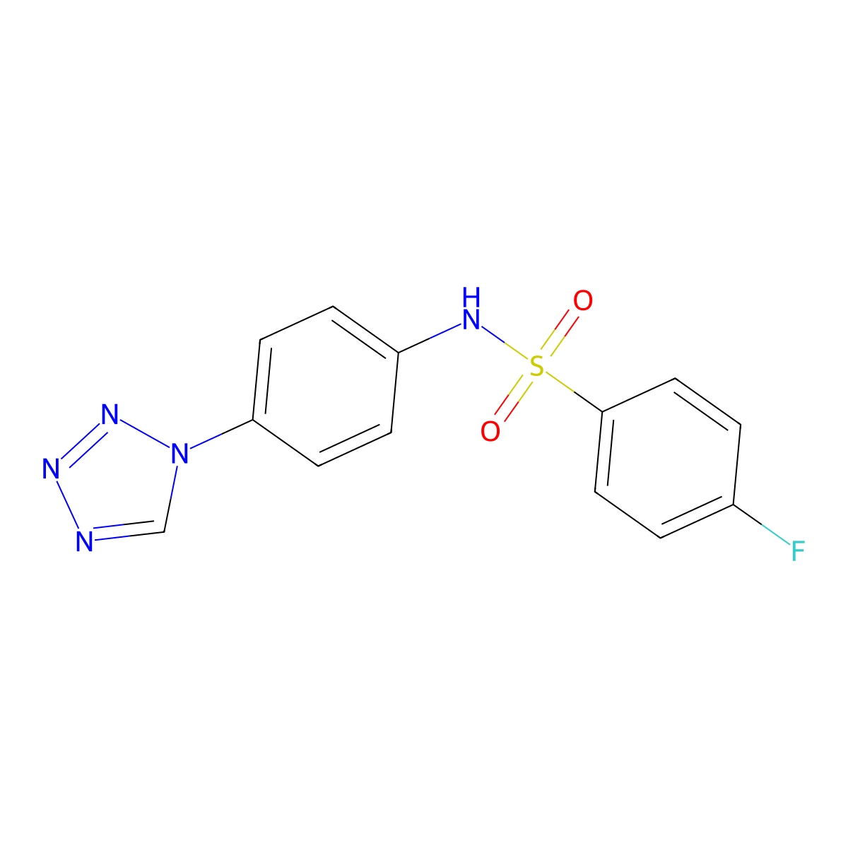 4-fluoro-N-[4-(1H-tetrazol-1-yl)phenyl]benzenesulfonamide molecular structure, CAS 1190249-19-4