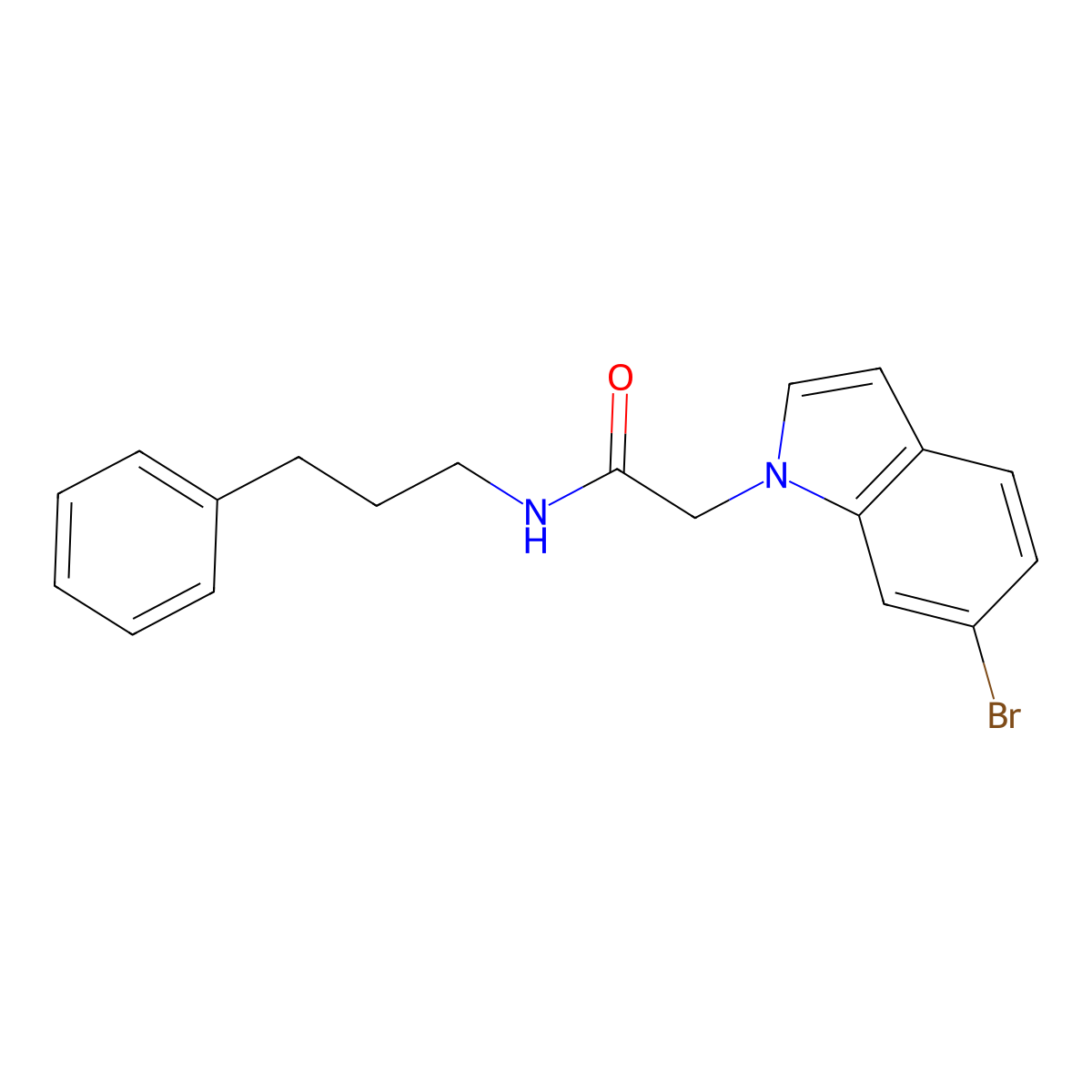 2-(6-bromo-1H-indol-1-yl)-N-(3-phenylpropyl)acetamide molecular structure, CAS 1190249-20-7